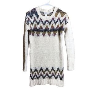 Wearing your Heart on Your Sleeve Sweater Dress Fair Isle Sz Small